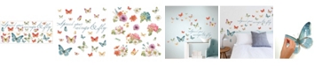 York Wallcoverings Lisa Audit Butterfly Quote Peel and Stick Wall Decals